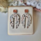Animal Print - Bronze and Art Deco Arch Polymer Clay earrings 