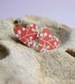 Autumn berry print heart studs - Image 1
