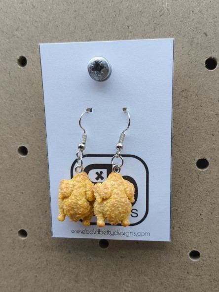 Roast Chicken Earrings - New - Free Postage