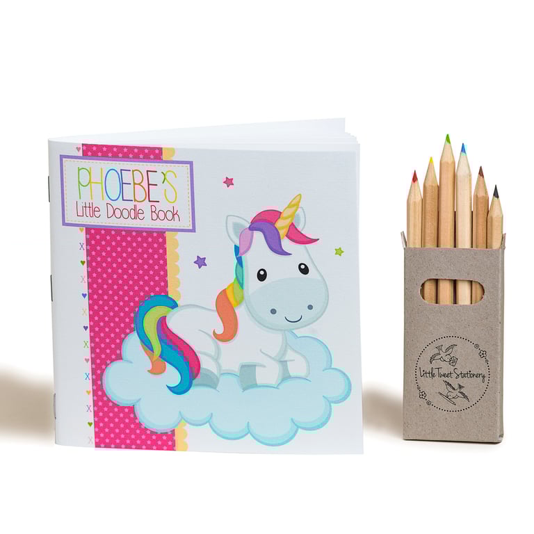 Personalised Unicorn Doodle Book