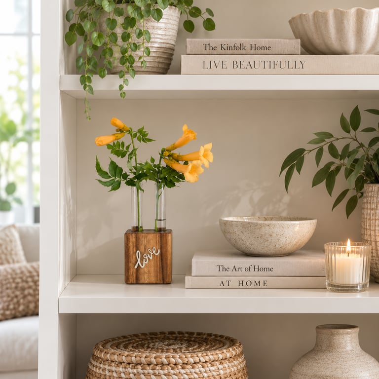 Reclaimed Wooden Bud Vase - Love - Handmade Artisan Home Décor