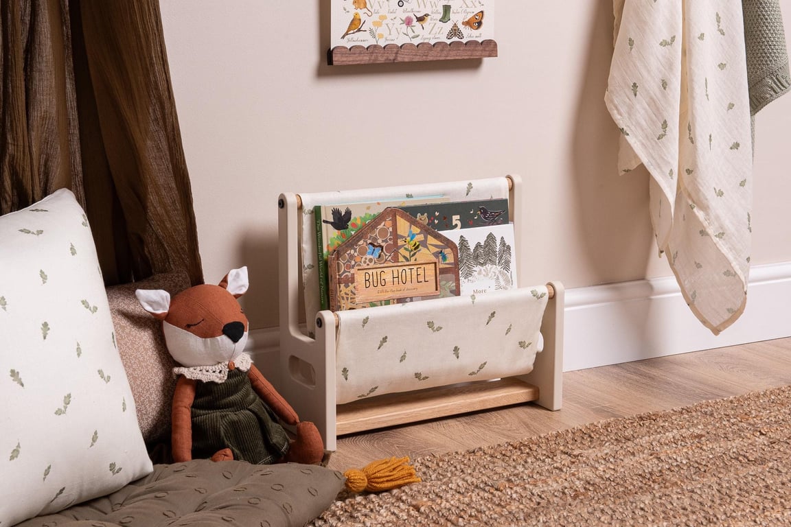 The Book Hammock by Nestie - Light Clay and Solid Oak. Different designs.