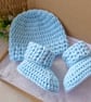 Crochet Baby Hat & Booties Set - Baby Shower Gift 0–6 Months