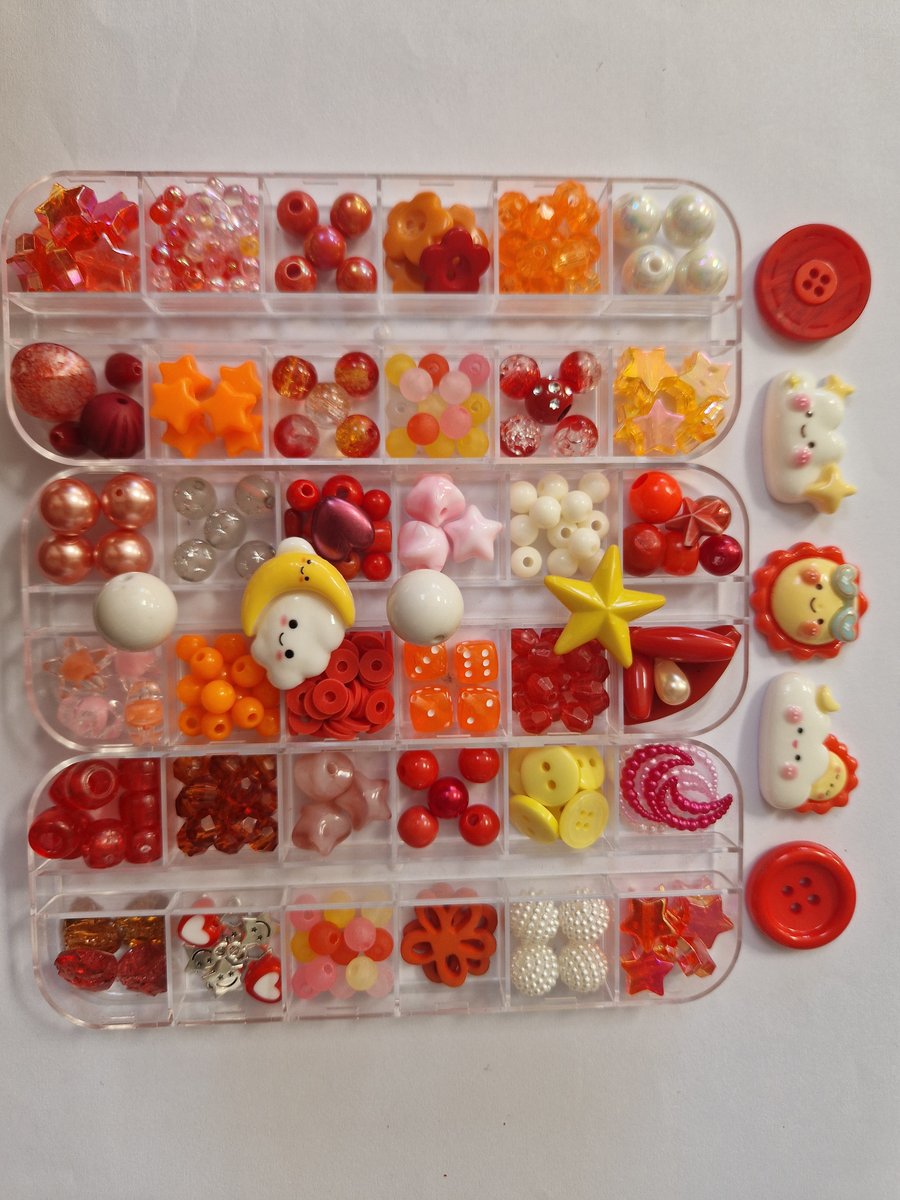Craft supplies bundle: Sunshine theme.  beads, charms and buttons