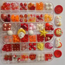 Craft supplies bundle: Sunshine theme.  beads, charms and buttons