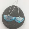 Long drop turquoise dandelion earrings