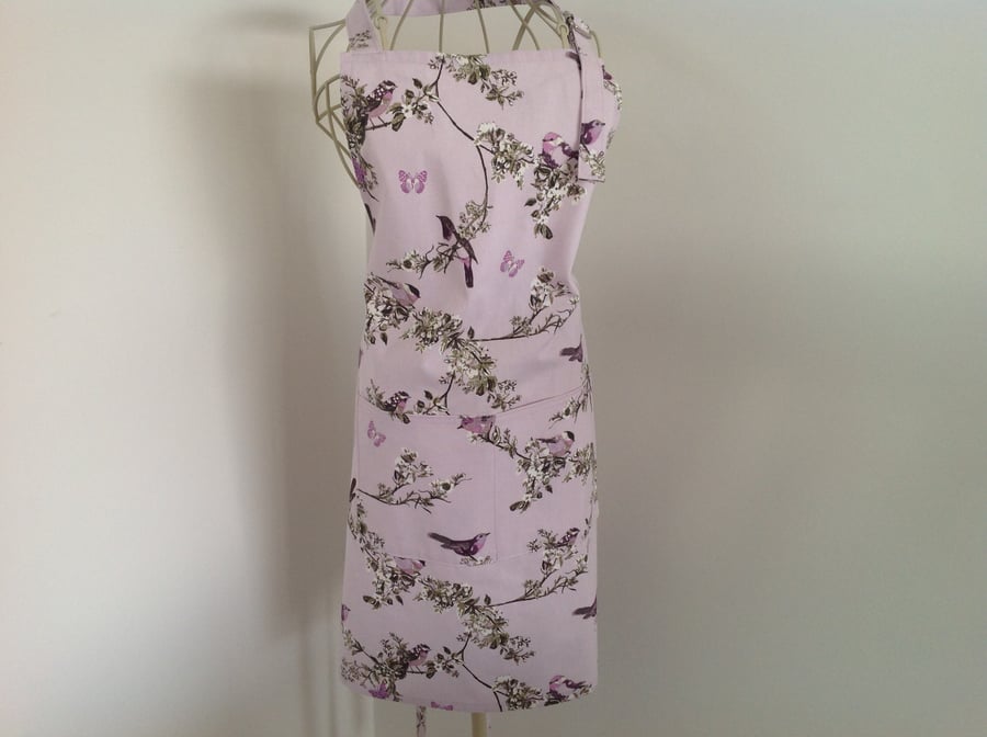 Pretty Lilac Full Apron with centre pocket and adjustable neck strap