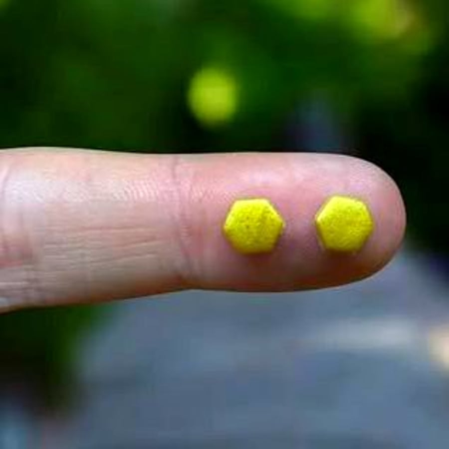 Handmade Polymer Clay Micro Studs (Hexagon)