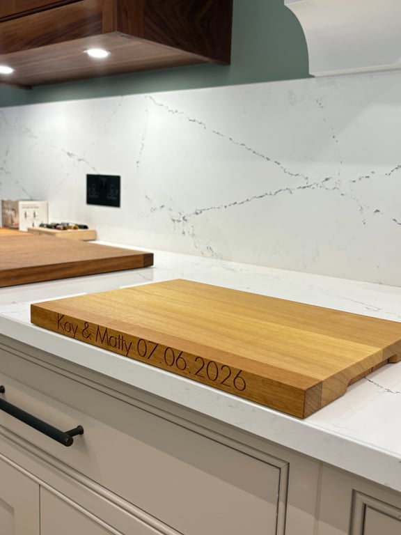 Personalised Iroko Chopping Board - Engraved Solid Wood Serving Kitchen Board 