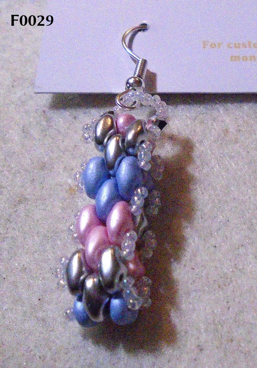 Brickwork-pattern bead earrings (customisable)