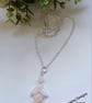 Rose Quartz Angel-Fairy Pendant  925 Sterling Silver Plated with chain - Image 4