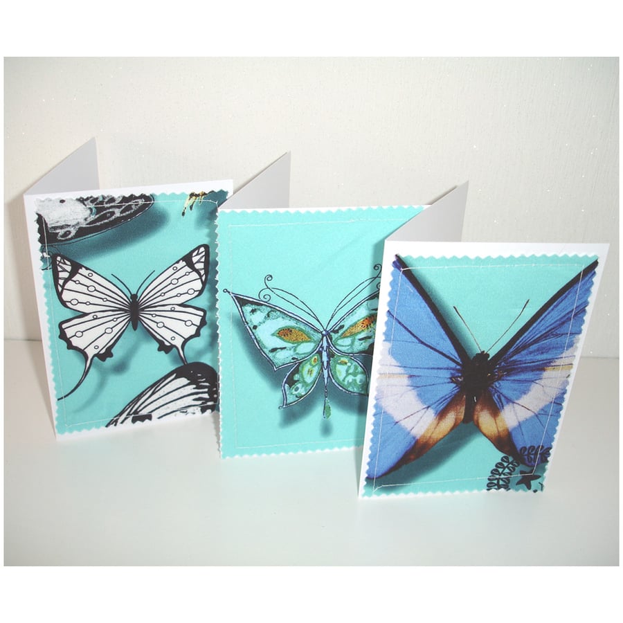 Butterfly Cards Blank Greetings Notelets x 3 Pack Butterflies
