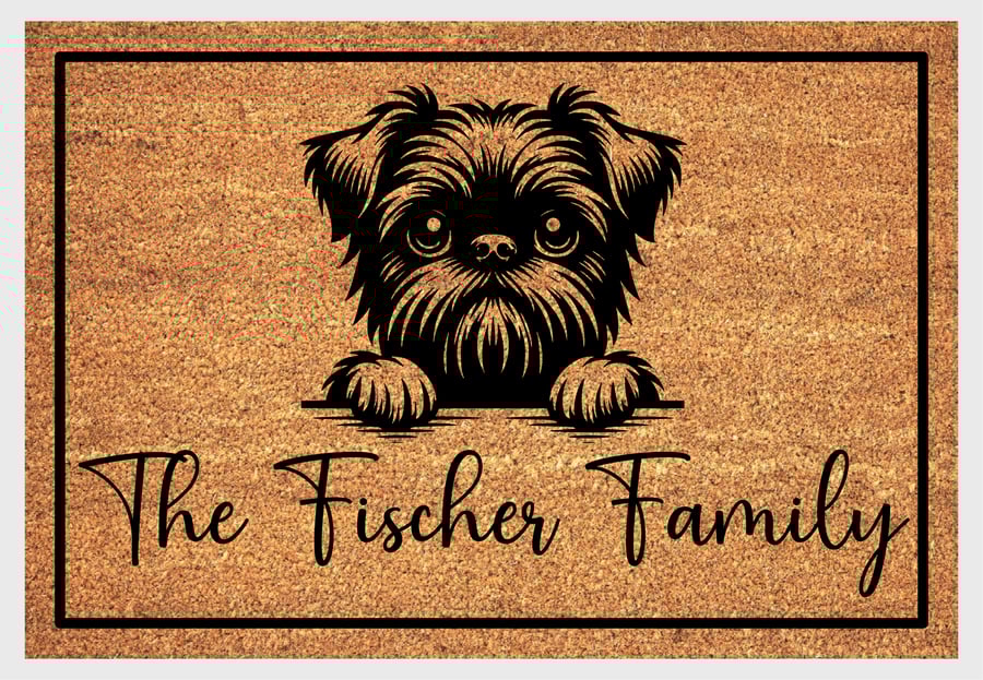 Brussels Griffon Door Mat - Personalised Brussels Griffon Welcome Mat