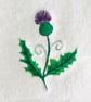 Luxury Embroidered Thistle hand towel - Image 2