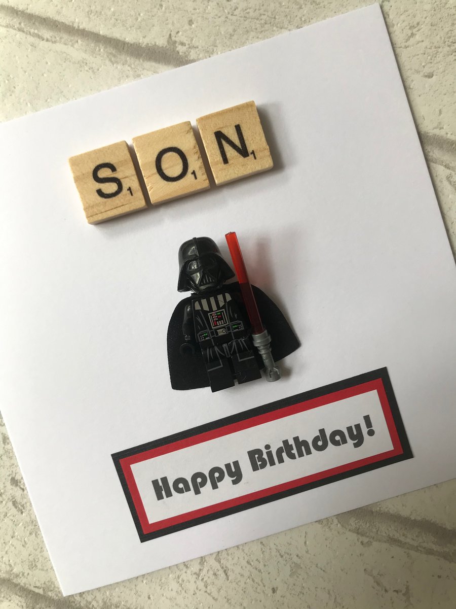 Personalised Darth Vader mini figure Card Anniversary Birthday Card - Star Wars