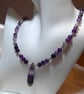 Purple Fluorite and Sterling Silver Necklace