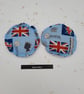 Hand warmers, heat pads rice filled in blue Queens fabric.   - Image 9