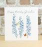 Birthday Card Delphinium GRANDMA
