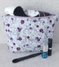 Large zipped pouch, project bag, cosmetic bag, floral - Image 6