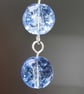Sapphire Blue Crackle Bead Earrings - Image 3