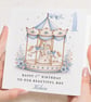 1st Birthday Card For Boy, Personalised Carousel Birthday Card For Son Grandson - Image 4