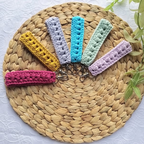 SALE Crochet Eco Friendly Cotton Wristlet Keyring Keychain 