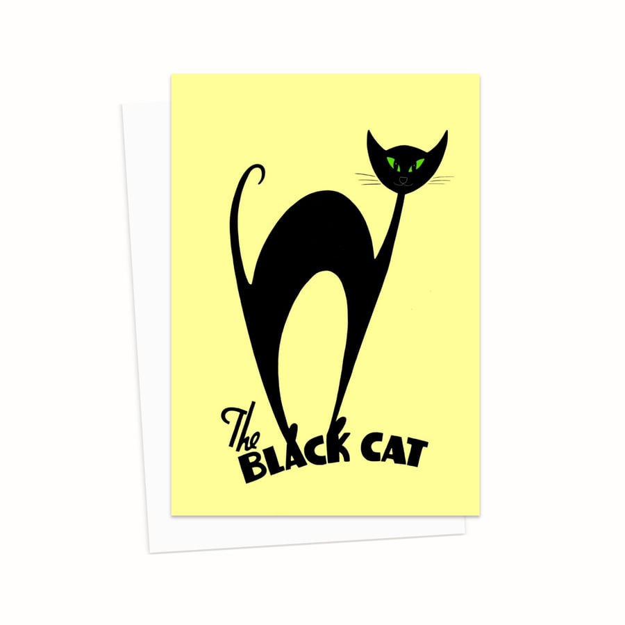 Black Cat Greeting Card: Atomic Cat Card for Any Occasion (108)
