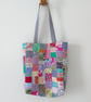 Upcycled Cotton Patchwork Tote Bag  - Image 3