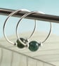 Silver Gem Hoops with Moss Agate Beads - Image 2