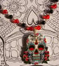 Mexican day of the dead skull and rosary bead necklace - Image 5