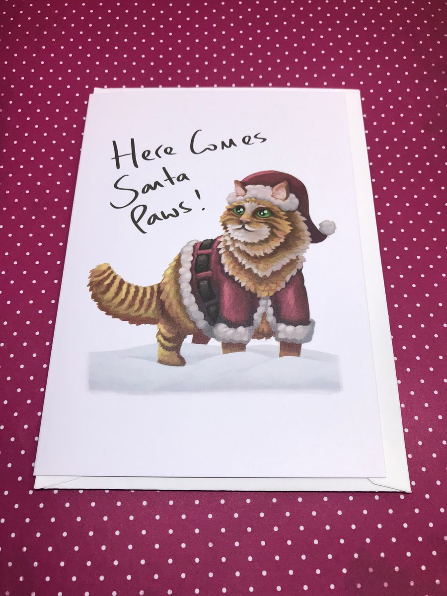'Here Comes Santa Paws' Blank Greeting Card