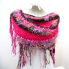 Shaggy Shawl - Pink and Brown