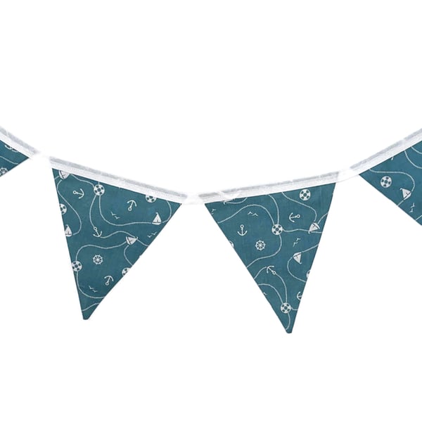 Nautical Themed Bunting. 12 Flags, Lounge, Interior-Exterior Home Decor Garland