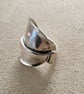 EPNS Silver Plated Spoon Saddle Ring - Handmade Vintage Cutlery Ring