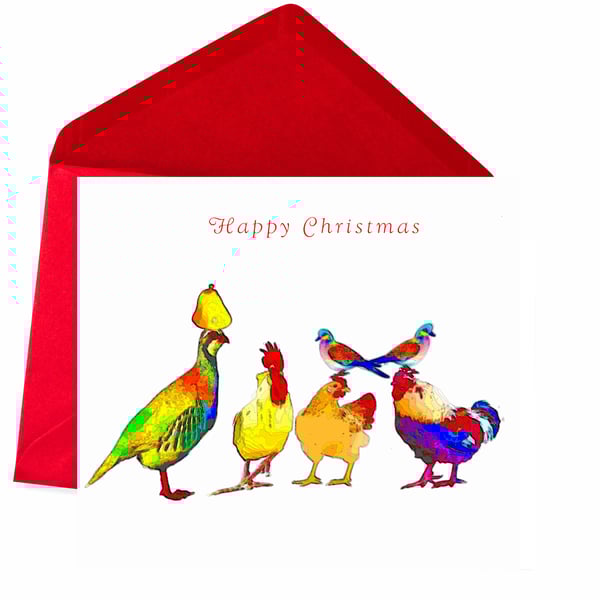 SALE - The Twelve Days of Christmas Song, Christmas Card