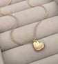 Handmade 9ct solid yellow, rose or white gold heart charm pendant and chain - Image 2