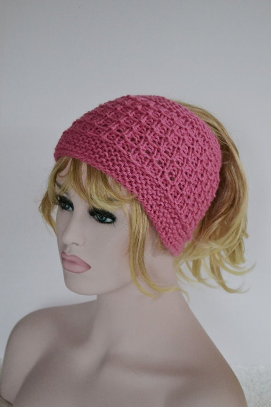 PonyTail Hat, Hair Wrap, Raspberry Sorbet KeepFit Yoga Headband