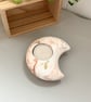   Heart Moon or Star Tea Light Holder - Handmade Candle Holder - Gold Detail - Image 2