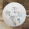 Grey Cow Parsley Round Ceramic Clock