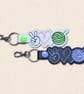 Crochet Keyring - Peace Love Yarn Faux Leather Bag Charm