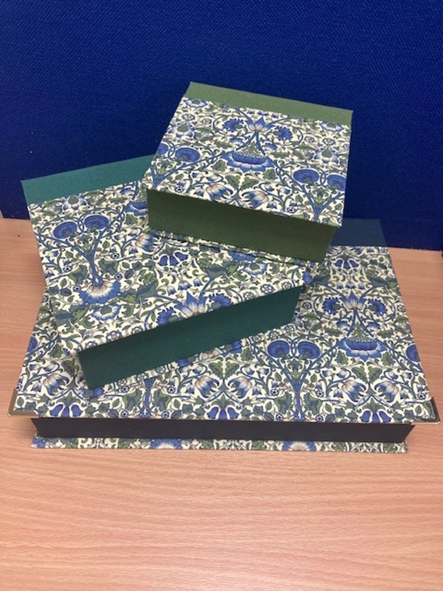 Liberty Boxes in Loden fabric design