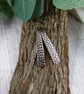 Copper Earrings, Dotty Patterned Bar Droppers with Niobium Ear Wires - Image 2