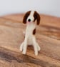 Needle felt wool Brown & White Springer Spaniel dog. Collectible