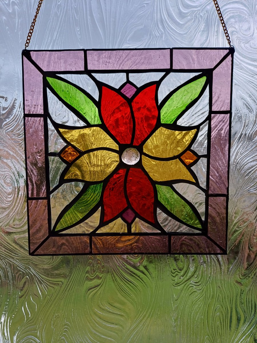 Stained Glass Tulips Suncatcher