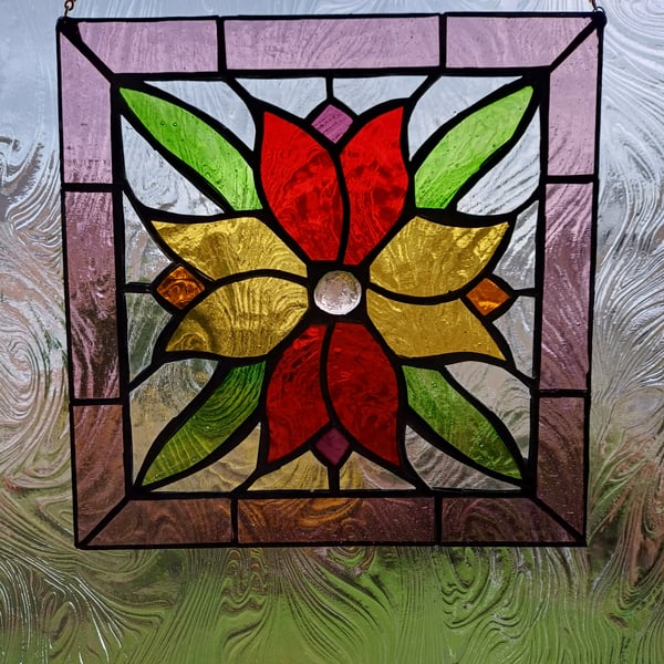 Stained Glass Tulips Suncatcher