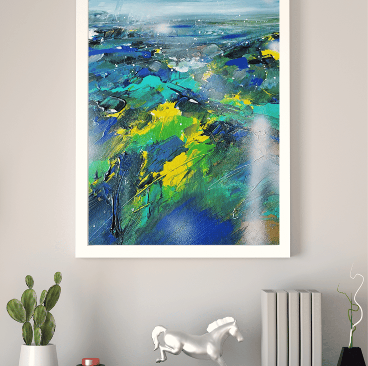 Original Abstract Into The Welsh valley Paintin... - Folksy