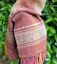 Handwoven Wool, Alpaca & Bamboo Scarf in Earthy Stripes - Image 2