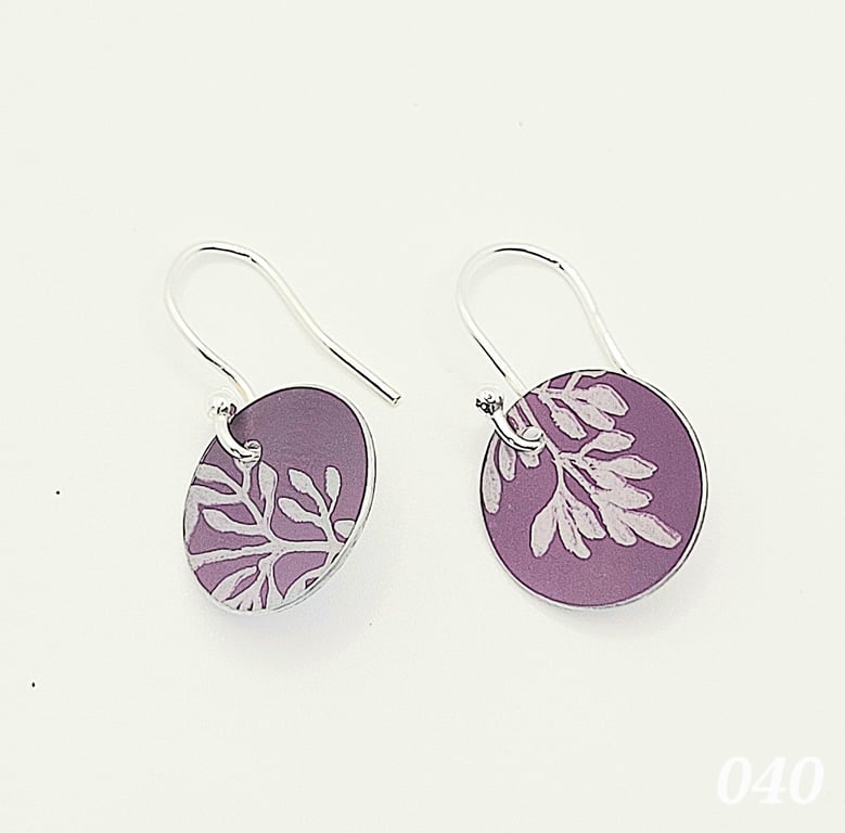 040 - Handmade Aluminium and Silver Reversible Earrings