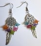 Silver Tone Multi coloured Boho Style Dangly Earrings - Image 3