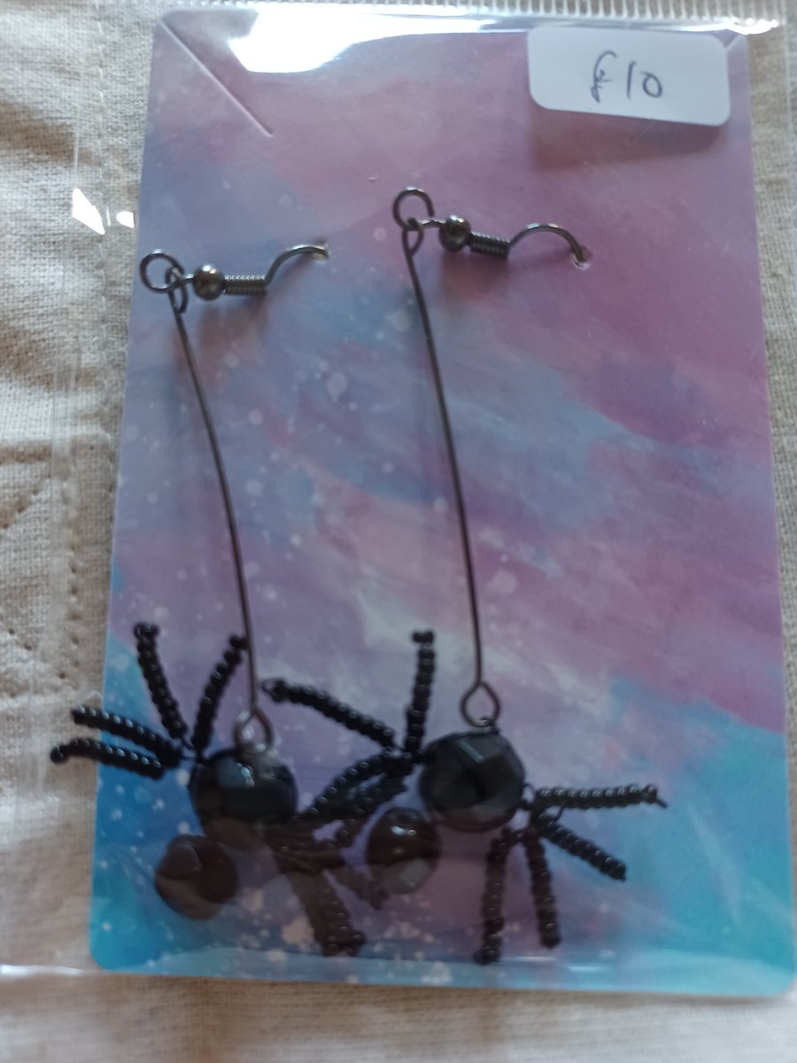 Hanging Spider Earrings 